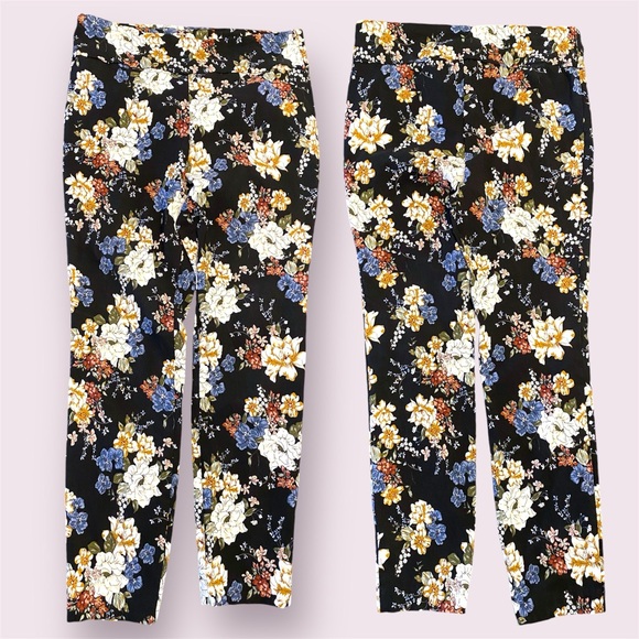 Jules & Leopold floral stretch casual dress ankle pants stretchy sz XL EUC - Picture 2 of 9